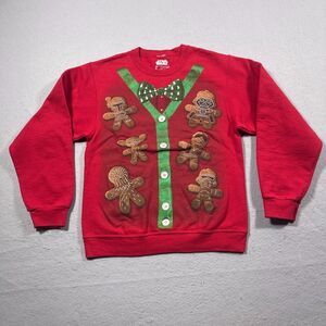Star Wars Ugly Sweater Sweatshirt Adult Small‎ Gingerbread Vader Yoda Chewbacca